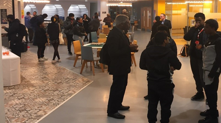 Students and staff networking in the ULSB Hub