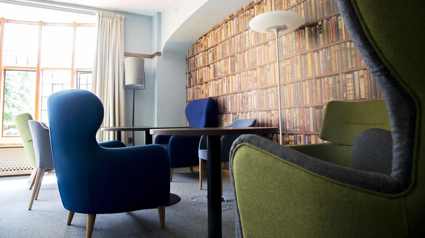 A study space in the Village Hub