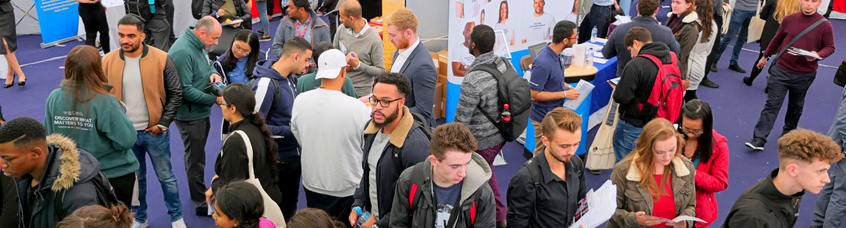 students at a careers fare