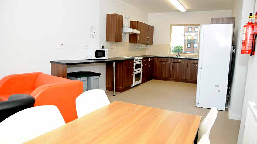 An internal shot of Nixon Court student accommodation