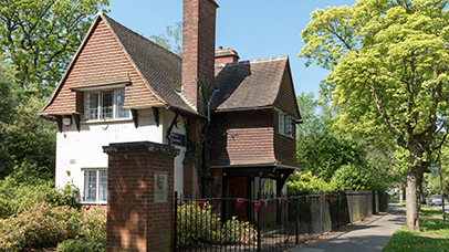 External view of Gate House, part of Beaumont Lodges