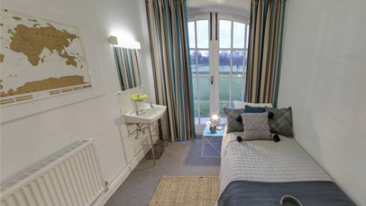 Gilbert Murray houses bedroom with washbasin
