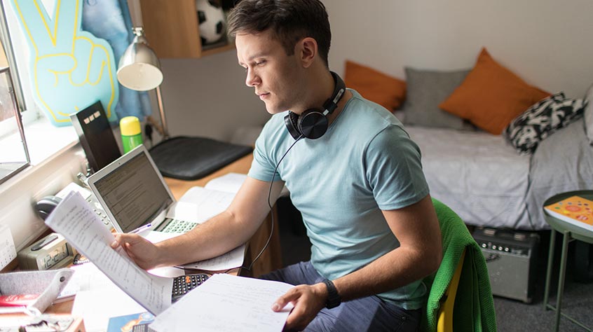 An interior view of John Foster student accommodation