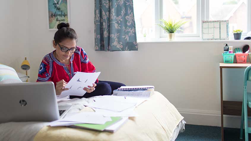 An interior shot of Knighton Court student accommodation