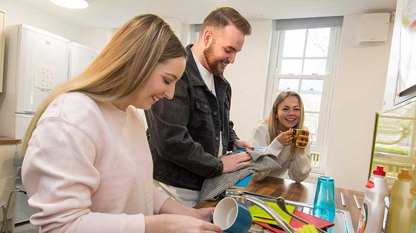 An interior shot of Knighton Court student accommodation