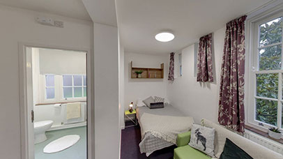 360° view of a Single Studio Flat in Knighton Court