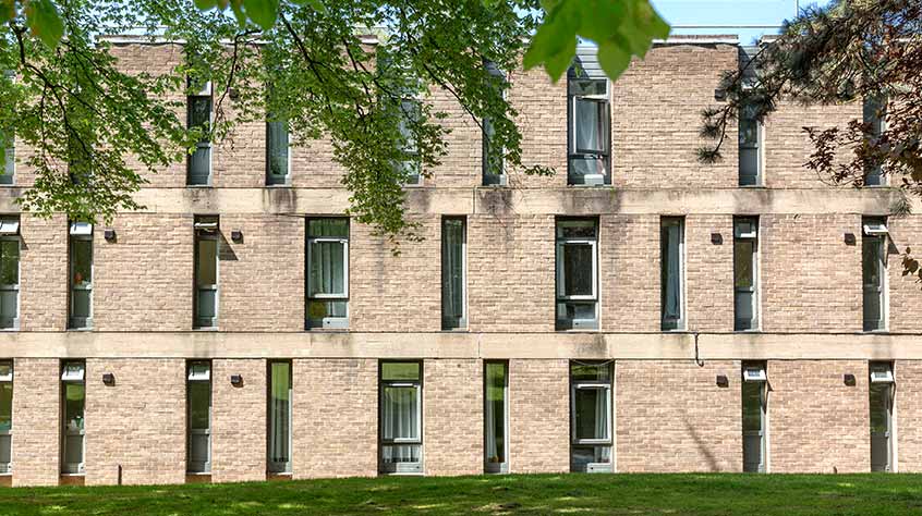 external shot of Lasdun student accommodation