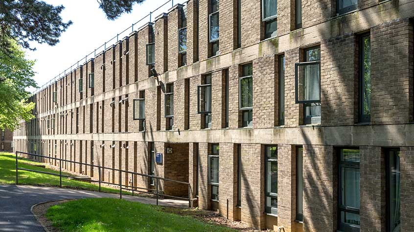 external shot of Lasdun student accommodation