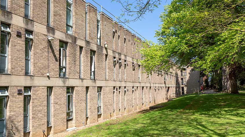 external shot of Lasdun student accommodation