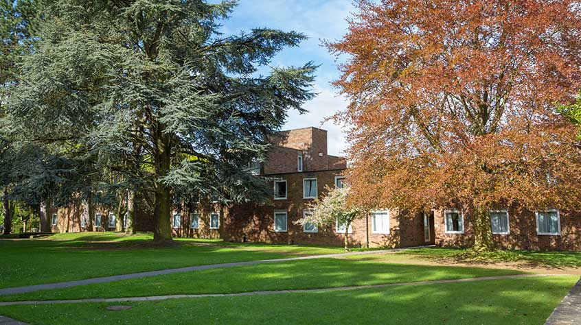 An external shot of Southmeade court student accommodation