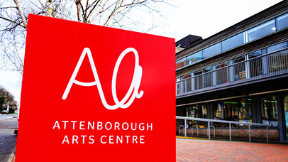 attenborough arts centre front sign