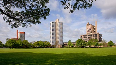 view of campus from victoria park