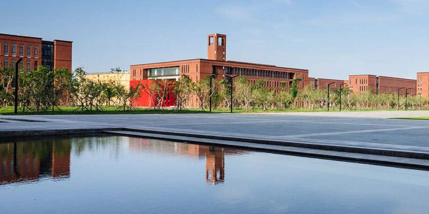 wide shot of the dalian campus in china