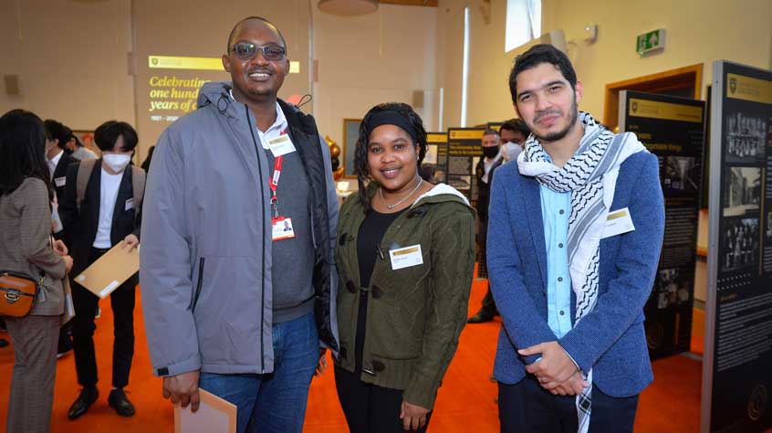 Participants pose for photo at Centenary Scholars reception.