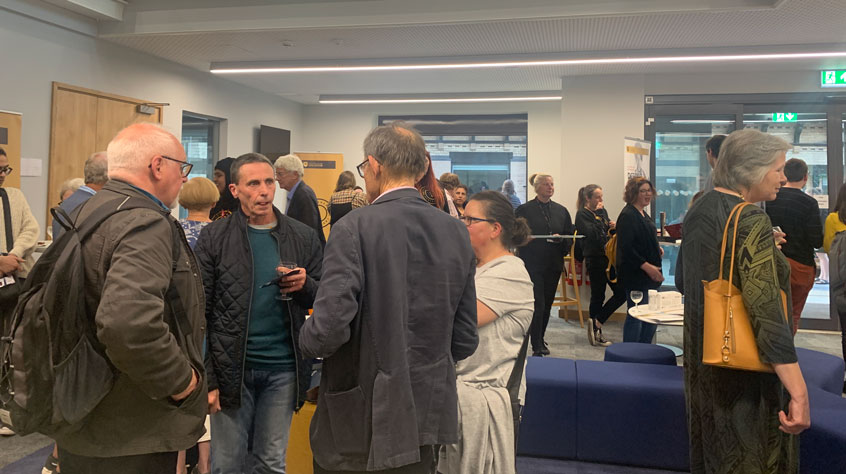 People mingling at an event