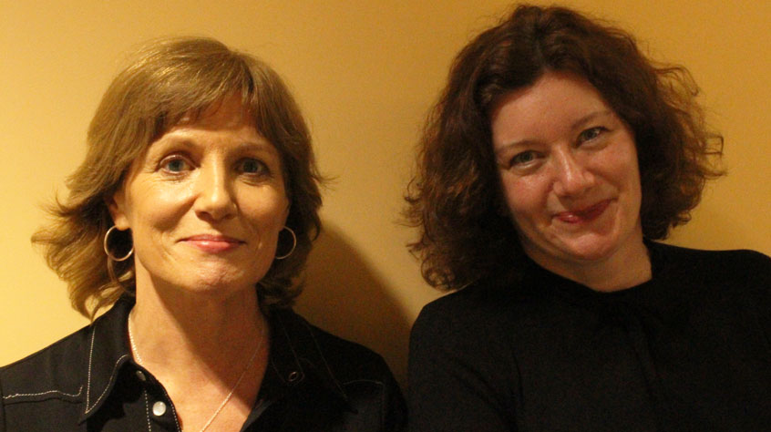 Prof Turi King, facilitator of the event, and Kate Muir, author and producer of Davina McCall: Sex, Myths and the Menopause for Channel 4