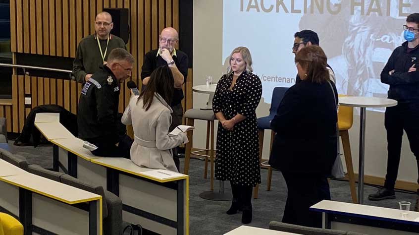 Panel members being interviewed by BBC Radio Leicester