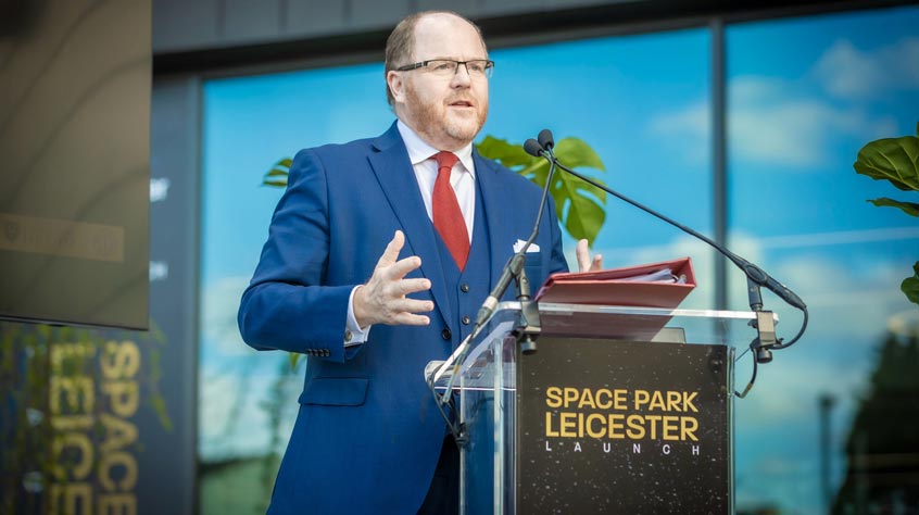 Science Minister George Freeman MP at the launch event for Space Park Leicester.