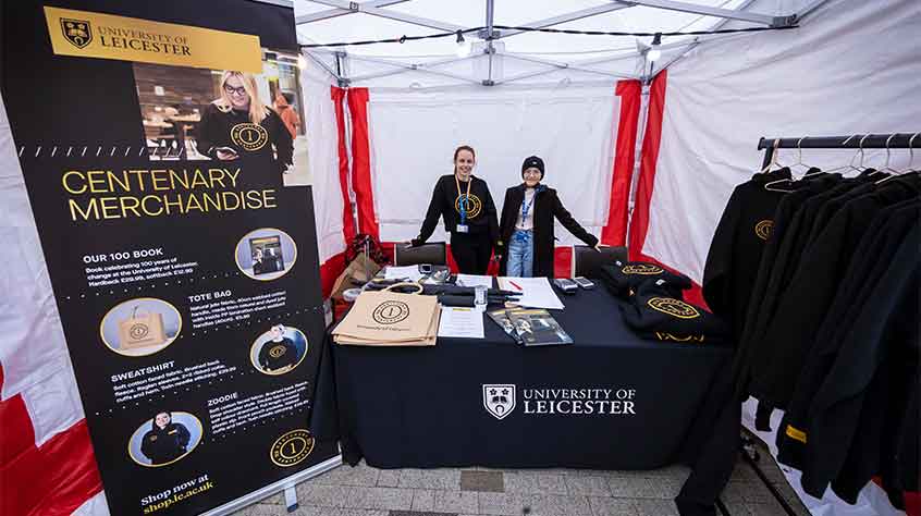 People at a centenary stand