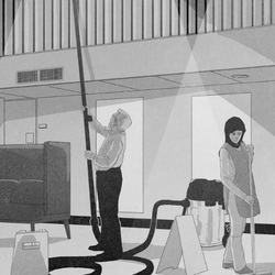 Illustration of people cleaning in the SU