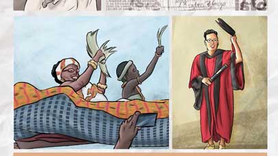 Illustration of montage of Esuantsiwa Jane Goldsmith