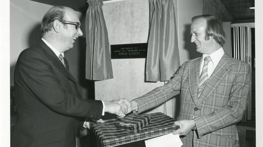 Presentation of gift to Philip Larkin at the opening of the new library