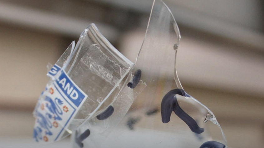 Broken drinking glass