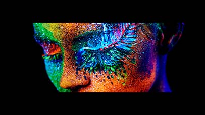 image two for the wall of women digital plaques showing a woman with a feather like design across her left eye