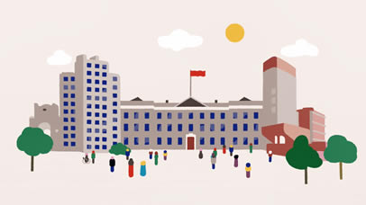 Graphic of the Fielding Johnson Building on the University of Leicester campus