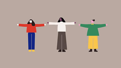 Graphic of people standing in a row