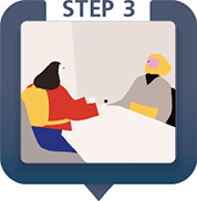 Step 3 - two people sat at a desk