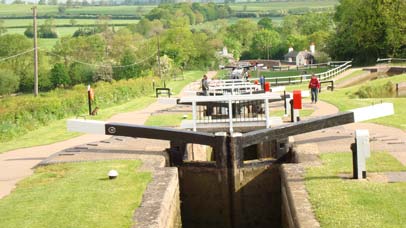 Foxton locks in Leicestershire on a sunny day