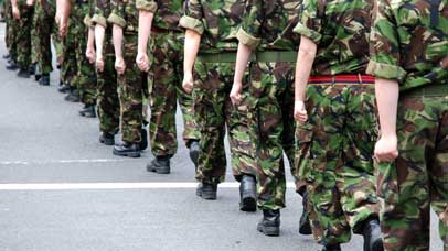 Soldiers marching