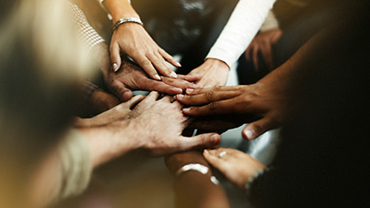people joining hands