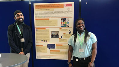 MedRACE students presenting poster