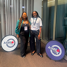 Kike Solanke and Takunda Nhiwatiwa at the ASME 2026 conference. Image shows ASME logo.