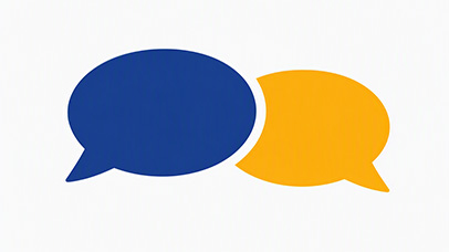 Two speech bubbles in conversation