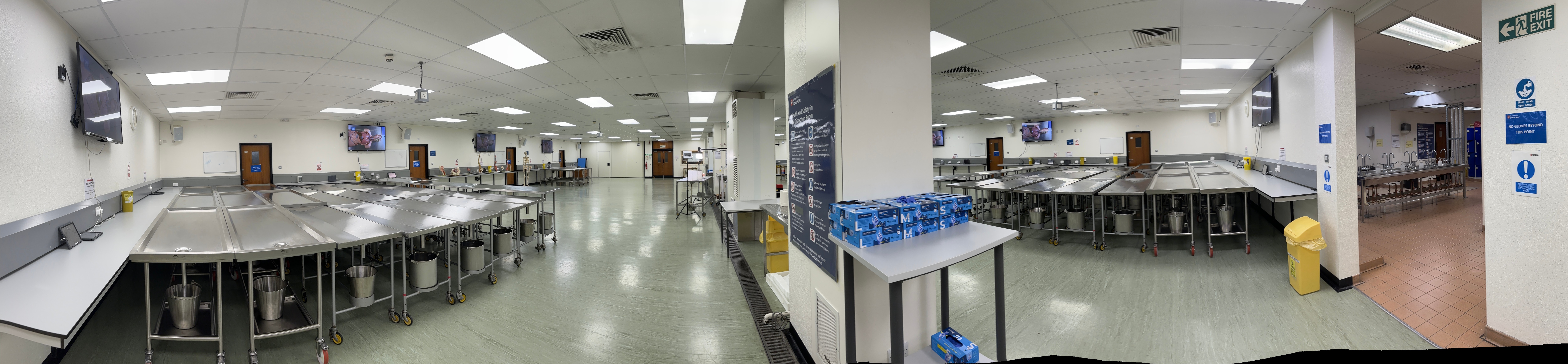 A panoramic view of the dissection room at the Maurice shock building