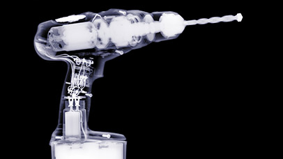 An X-ray of a power drill.