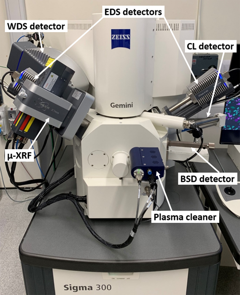 The Zeiss Sigma WDS with labelled parts