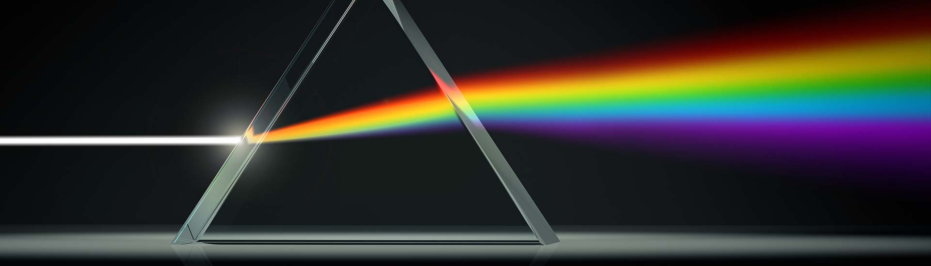 prism splitting light into colour spectrum