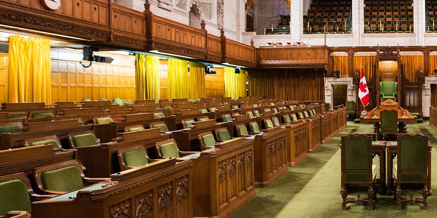 empty canadian parliament chamber