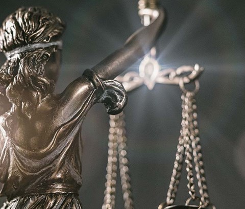 close up of justice statue