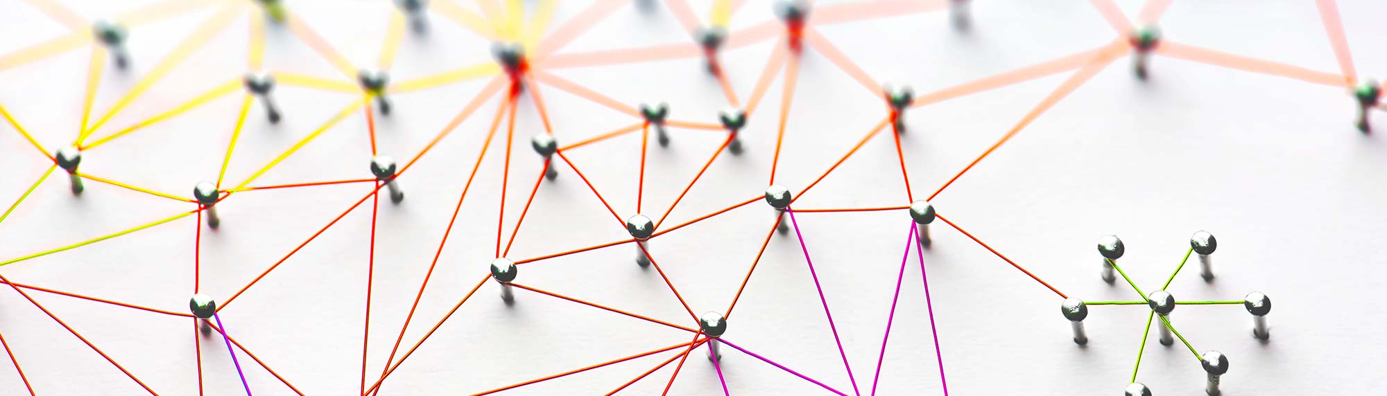 abstract image of pins connected with thread