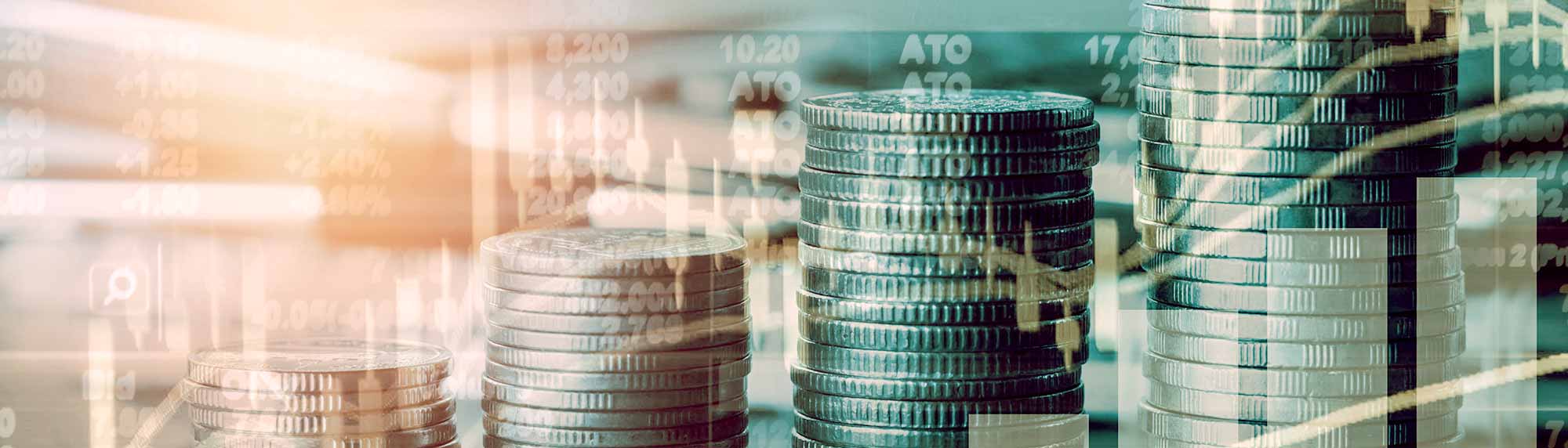 abstract financial graph alongside currency