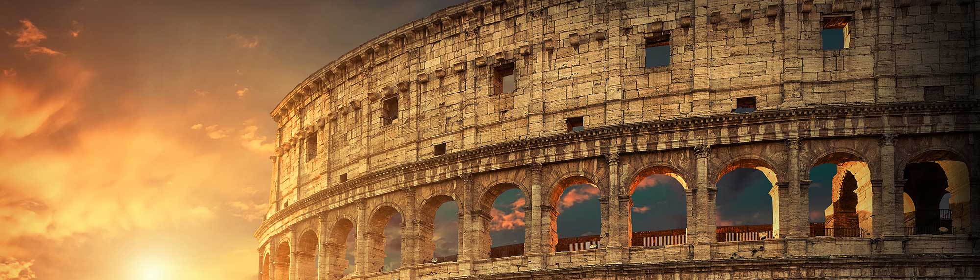 roman coliseum at dusk