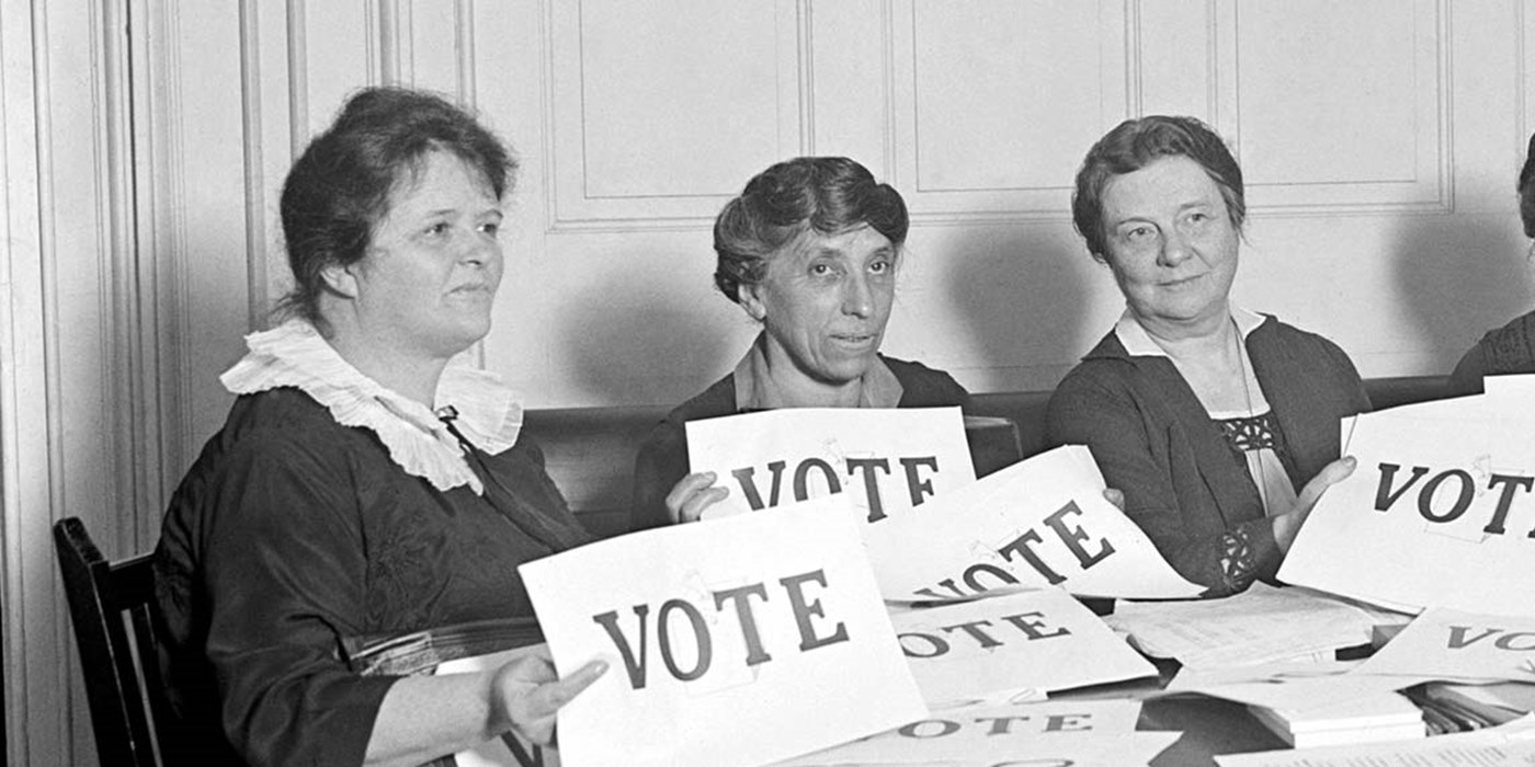 women from the past campaigning to vote