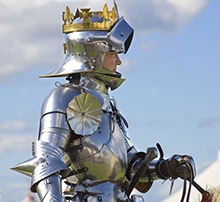 Richard III re-enactor in armour