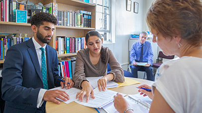 students at the free legal advice clinic