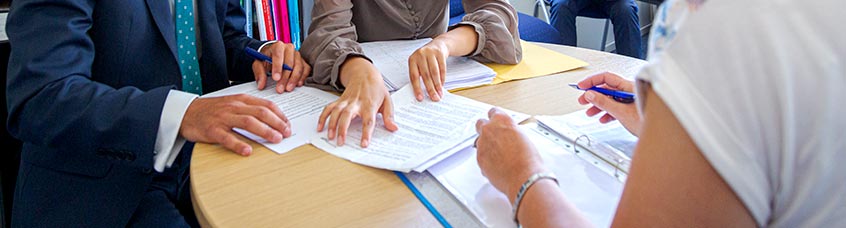 Students at the free legal advice clinic